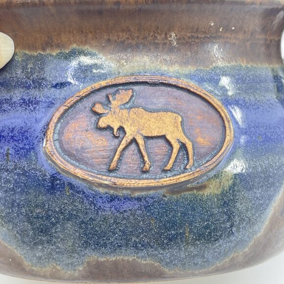 handcrafted mountain arts pottery ceramic moose soup mug 24oz capacity - Picture 4 of 6